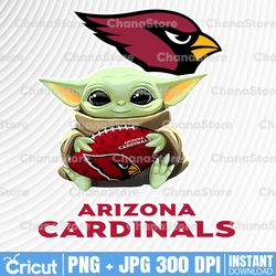 Baby Yoda with Arizona Cardinals NFL Png,  Baby Yoda NFL png, NFL png, Sublimation ready, png files for sublimation,