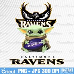 Baby Yoda with Baltimore Ravens NFL Png,  Baby Yoda NFL png, NFL png, Sublimation ready, png files for sublimation