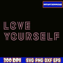 bts love yourself svg | png, eps, dxf | ly answer, her, tear album cover art, hearts and flowers cricut file
