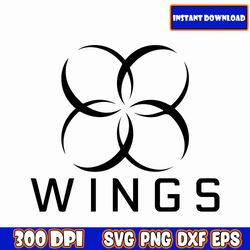 bts wings album cover svg | png, eps, dxf | army bangtan album, cricut file for t-shirts