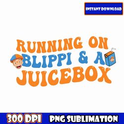 running on blip and iced coffee png bundle, trend cartoon png, running on juicebox chicken nuggets png, digital download