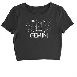 gemini zodiac star chart cropped t-shirt
