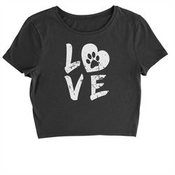 i love my dog paw print cropped t-shirt
