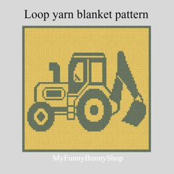 Loop yarn Tractor blanket pattern PDF