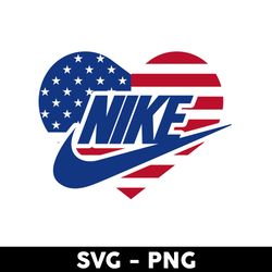 nike 4th of july heart svg, nike svg, nike logo svg, 4th of july svg, png dxf eps file - digital file