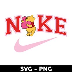 pooh heart nike svg, nike logo svg, winnie the pooh svg, png dxf eps digital file - digital file