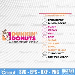 dunkin donuts coffee cup inspired - svg, png, jpg - ready to use, instant download, silhouette cutting files