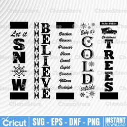 christmas porch sign svg bundle vertical christmas sign winter porch sign svg bundle christmas svg christmas svg bundle