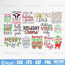 christmas bundle of 29 svg eps dxf png files for cutting machines cameo cricut, holidays, farmhouse, funny, cute