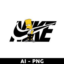 nike bart simpson png, bart simpson png, nike swoosh logo png, ai digital file - digital file