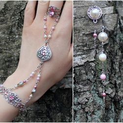 Handmade Unique Swarovski Pearl Vintage Jewelry Set