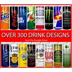 300 drink design bundle 20oz skinny straight & taperedtemplate for sublimation, full tumbler wrap,sublimation tumbler