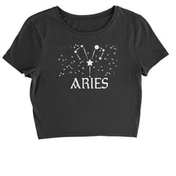 aries zodiac star chart cropped t-shirt
