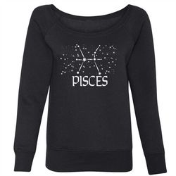 pisces zodiac star chart slouchy off shoulder oversized sweatshirt