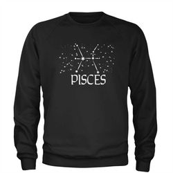 pisces zodiac star chart adult crewneck sweatshirt
