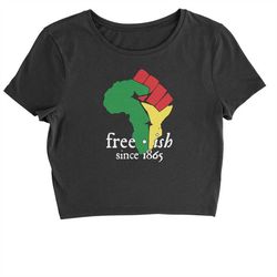 freeish since 1865 black pride cropped t-shirt