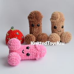 penis Valentines day funny gift for wife, prank gift for best friend, joke penis gift with strawberry hat for girlfriend