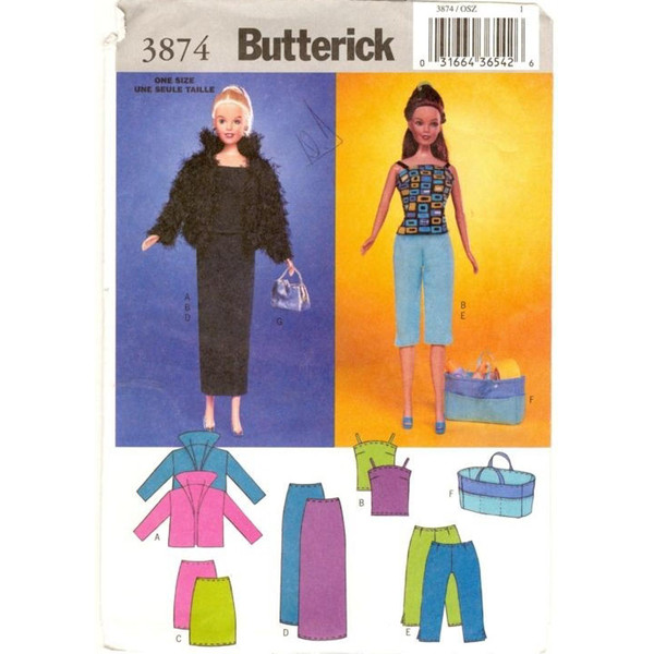 Butterick 3874 Doll clothes patterns.jpg