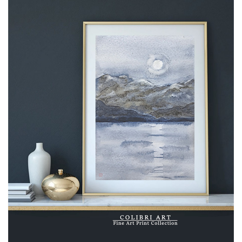Mountain Lake Art Print Moon Landscape 2 N17.jpg