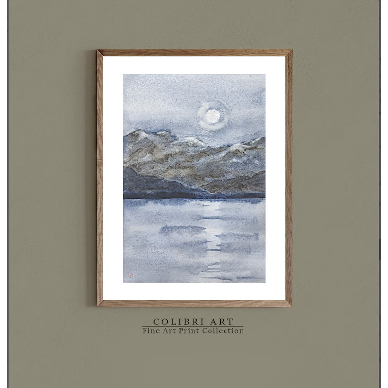 Mountain Lake Art Print Moon Landscape 4 N17.png