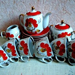 Vintage Maki tea set porcelain. Baranovka. USSR