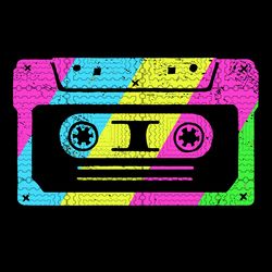 cassette tape costume shirt 80s 90s, vintage retro neon svg, png, dxf, vector for cricut, cut file for cricut silhouette