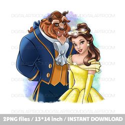 Princess Beauty and the Beast 2 Png files Sublimation Clipart