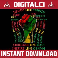 black history month inspirational leaders power fist hand blm, freedom, black woman, since 1865 png sublimation