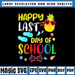 Happy Last Day Of School Teacher Student Summer Pineapple PNG Hello summer Png , Last day of school,Digital Download