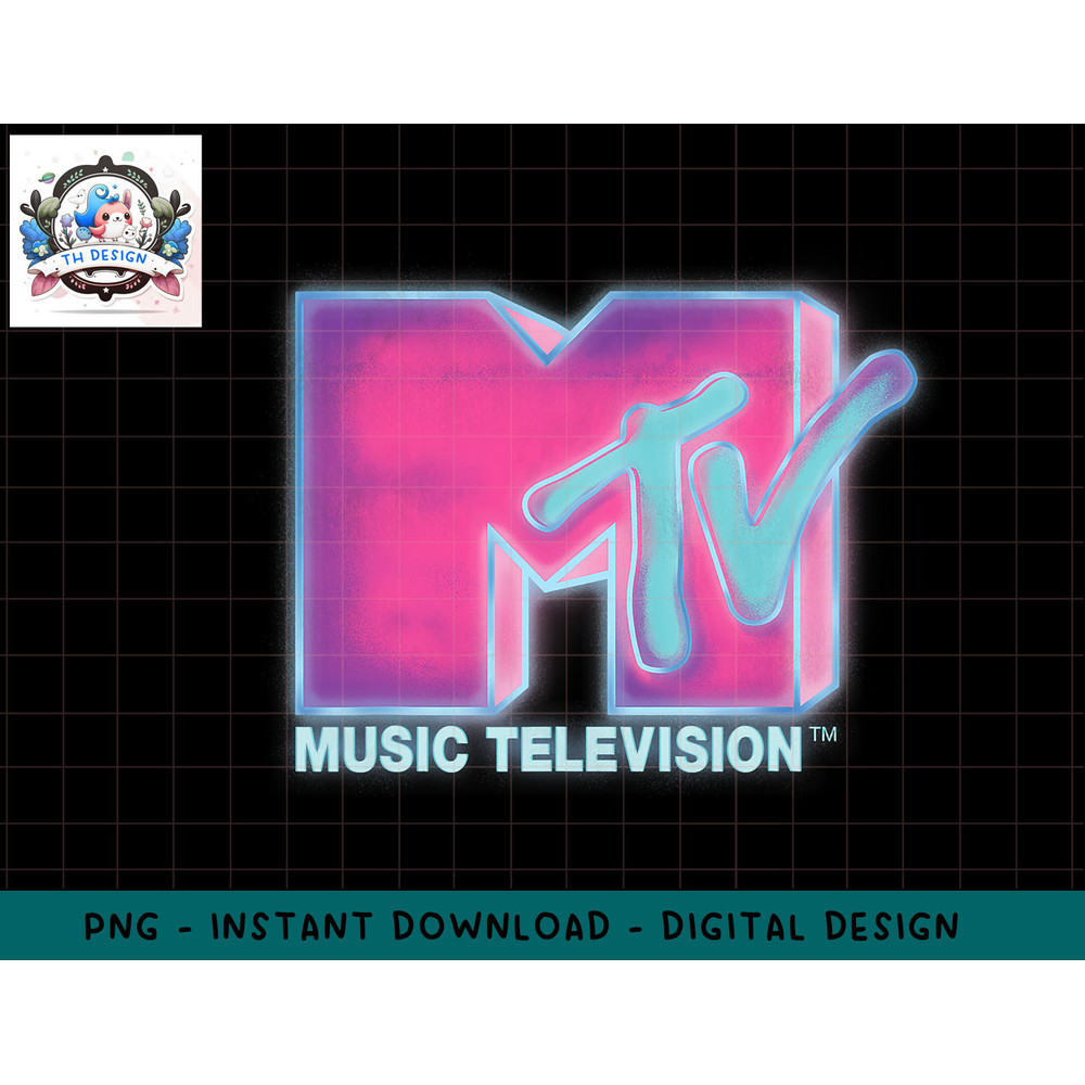 Classic MTV Pink And Blue Neon Logo T- Shirts T-Shirt copy.jpg