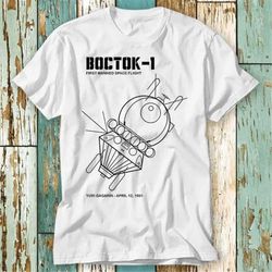 CCCP Boctok 1 USSR Space Yuri Gagarin Interkosmos T Shirt Top Design Unisex Ladies Mens Tee Retro Fashion Vintage Shirt