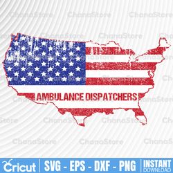 ambulance dispatchers svg, emergency svg, ambulance map svg, america map, cutting files for silhouette cameo,