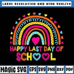 rainbow happy last day of school student graduation png, school out for summer, last day of school,digital download