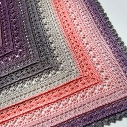 Crochet Shawl Pattern - Flora Shawl - Crochet Wrap Pattern - Crochet Triangle Scarf Pattern - Video pattern