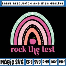 test day png, teacher testing day png, rainbow teacher png, rainbow rock the test, last day of school,digital download