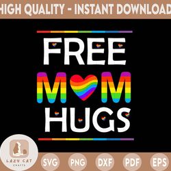 free mom hugs svg, daisy rainbow heart lgbt svg, pride month svg, pride flower svg, equality svg, funny gay pride svg