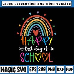rainbow happy last day of school png, school out for summer, last day of school,digital download