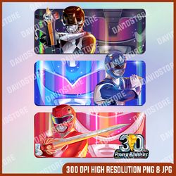power rangers 30th anniversary black blue red cosmic panels premium png, png high quality, png, digital download