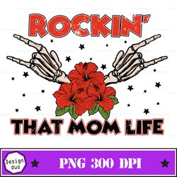 skull rockin' mom life sublimation png, mom life png, skull, cheetah print, digital file, instant download, sublimation