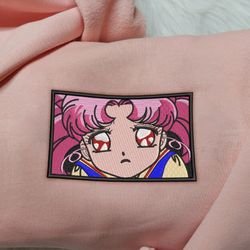 chibiusa embroidered crewneck, sailor moon embroidered sweatshirt, inspired embroidered manga anime hoodie