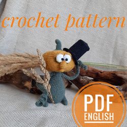 crochet pattern for a soft toy pumpkin monster. amigurumi. baby soft toy. halloween gift.