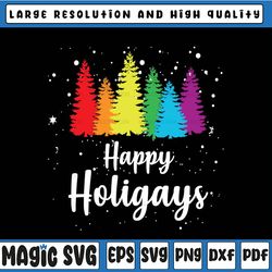 happy holigays rainbow christmas pride lgbt gay pun xmas svg lgbt christmas, lgbt svg, digital download