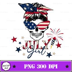 july girl independence png, july girl american flag messy bun sublimation png digital file