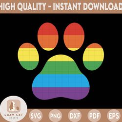 dog paw svg, funny pride svg, rainbow flag, lgbt month