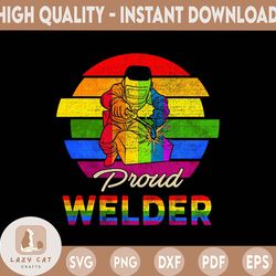 retro proud welder rainbow flag png, proud lgbt lover png sublimation file, digital download