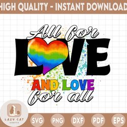 pride png, all for love - love for all, rainbow peace sign, png