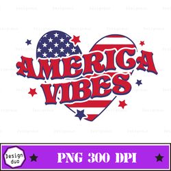 america vibes heart sublimation, fourth of july png, retro 4th of july sublimation design, america png, patriotic png, 4