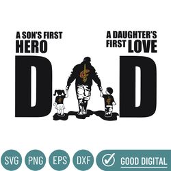 cleveland cavaliers dad a sons first hero daughters first love svg, fathers day gift, baseball fan svg, dad shirt, fathe