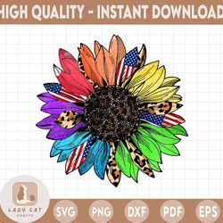lgbt png sunflower sublimation, pride month, lgbt sublimation design digital download , rainbow sunflower