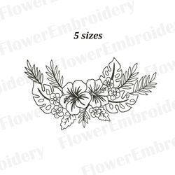 Embroidery flowers exotic Tropical machine embroidery designs Hawaii digital embroidery Embroidery files plants